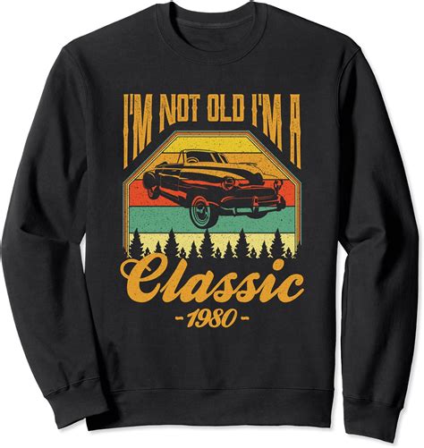 Classic Car 1980 Vintage Sweatshirt Uk Fashion