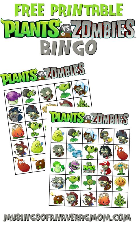 Musings Of An Average Mom Plants Vs Zombies Bingo Plants Vs Zombies