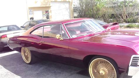 Candy Red Chevy Impala On 24 Gold Daytons Foottaaaggeee Youtube