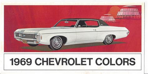 Chevrolet 1969 Color Chart Salesman Sample Original Camaro Nova