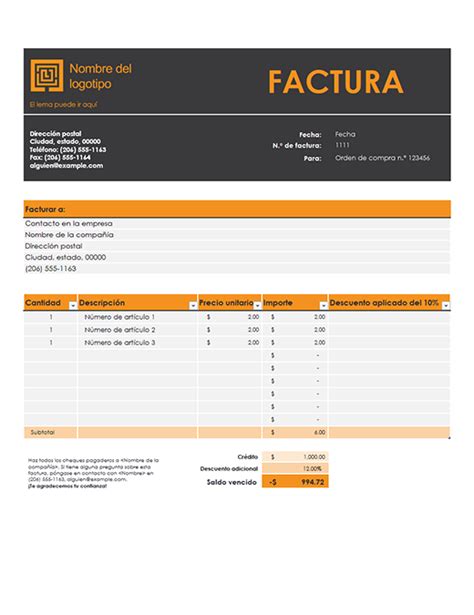 Plantilla De Factura De Servicio Plantillas De Facturas Rezfoods