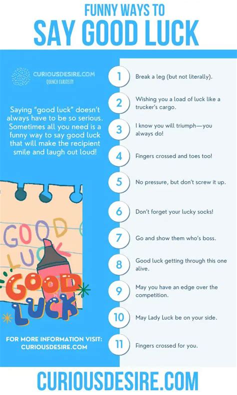 70 Funny Ways To Say Good Luck Curious Desire