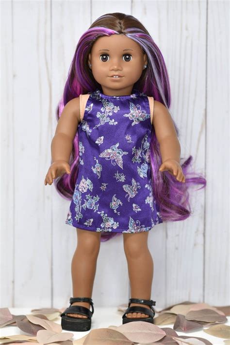 American Girl Doll® With Long Purple Hair And Dark Skin Etsy American Girl American Girl