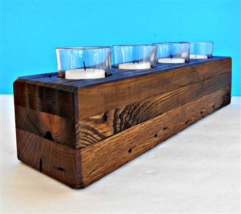 Wood Candle Holder Holder For Votive Candles Rustic Candle