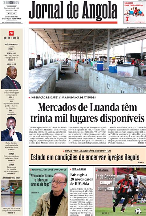 Jornal De Angola Segunda 05 De Novembro De 2018