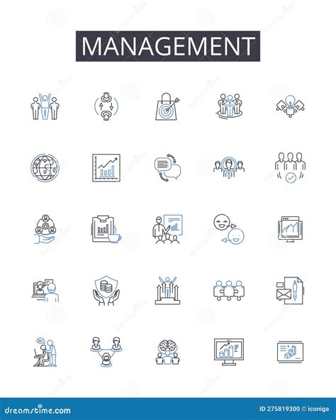 Management Line Icons Collection Administration Control Supervision