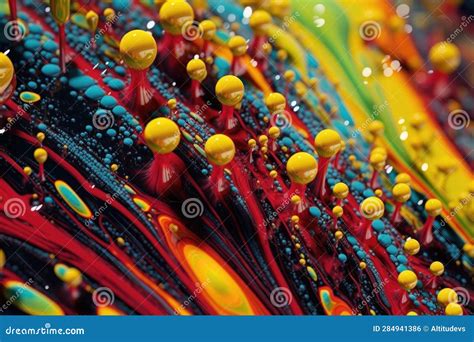 Floating Paint Droplets Forming Vivid Patterns Stock Photo Image Of