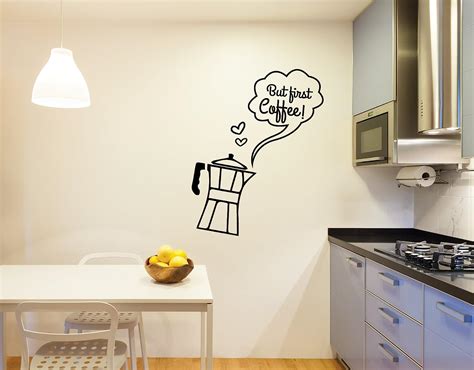 But First Coffee Quote Wall Decal Sticker Decor Morning