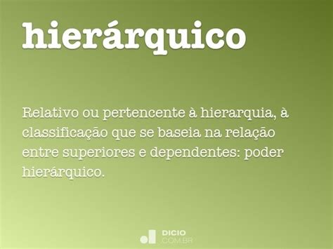 Hierárquico Dicio Dicionário Online De Português