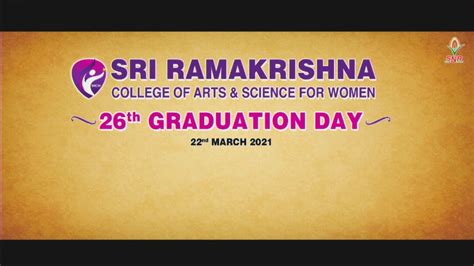 Sri Ramakrishna College Of Arts And Science For Women 26th Graduation Day