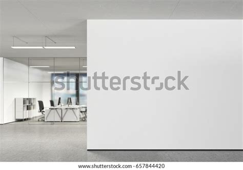Blank Wall Modern Office 3d Illustration Stock Illustration 657844420