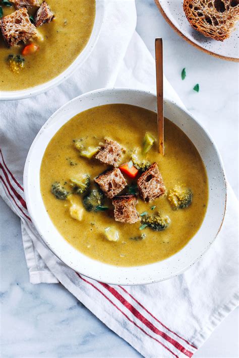 Cheesy Vegan Broccoli Soup Making Thyme For Health