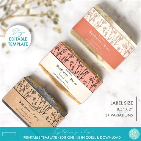 Printable Soap Labels Editable Templates Corjl Soap Label Template