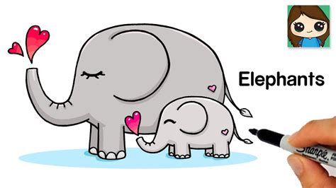 How To Draw A Cute Cartoon Elephant