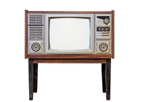 Premium Photo Vintage Television Antique Wooden Box Television