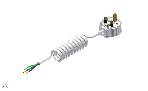 • the three pins include; 3 Pin Plug and Lead | 3D CAD Model Library | GrabCAD