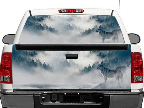 Wolf Mountain Trees Scenic Overlook Rear Window Graphic Decal Suv Truck