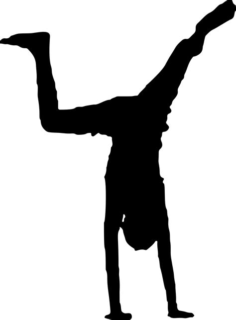 Clipart - Boy Handstand Silhouette