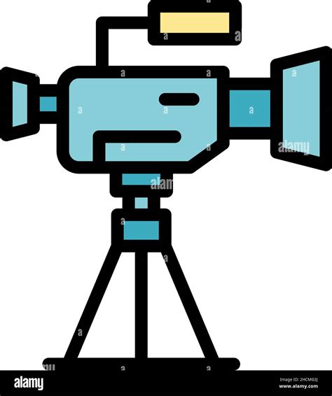 cameraman camera icon outline cameraman camera vector icon color flat isolated stock vector