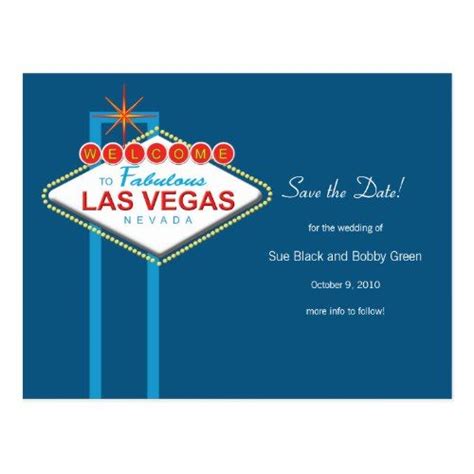 Las Vegas Save The Date Announcement Postcard Las Vegas