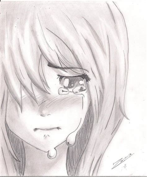 Llorando Dibujos A Lapiz Anime Triste Faciles