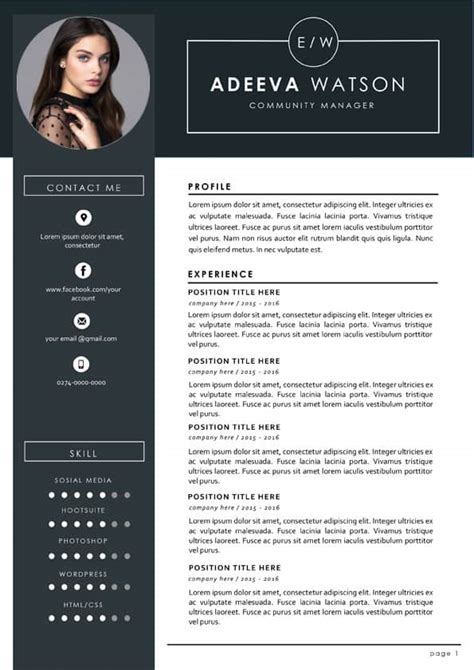 Community Manager Resume Editable Resume For Word Downloadable