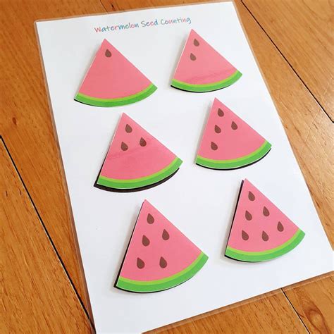 Watermelon Seed Counting Printable Busy Book Page Numbers Maths