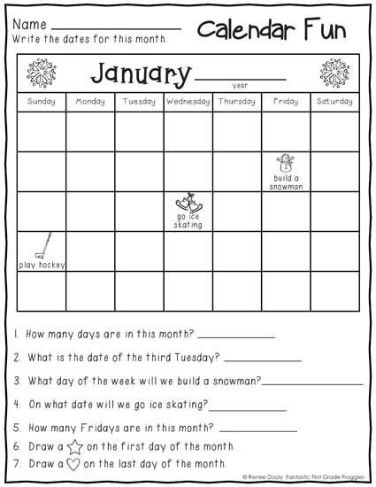 No Prep First Grade January Winter Print And Go Morning Work First