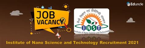 Nano Science And Technology Mohali Announces Openings For The Post Of Jrf