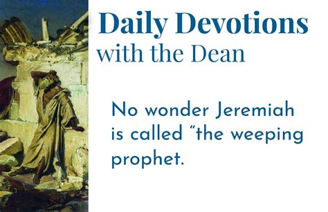 The Weeping Prophet Daily Devotions With The Dean — Cathedral Church