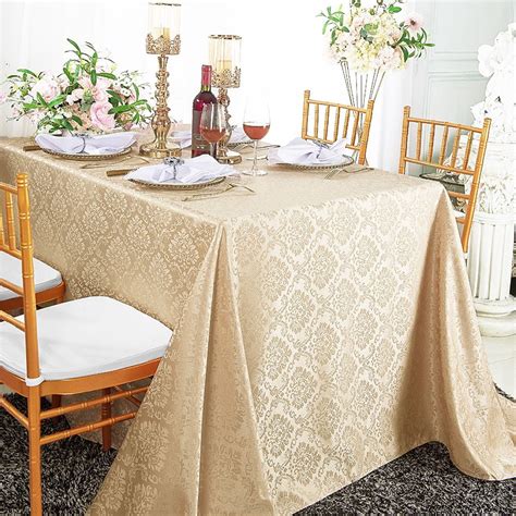 Wedding Linens Inc 72x 120 Seamless Rectangular Marquis Damask Jacquard Polyester Linen