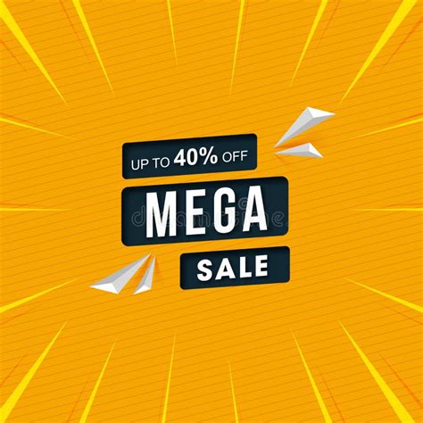 Mega Sale Poster Design With 40 Discount Offer And 3d Geometric