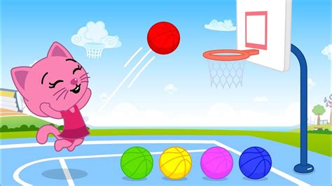 Jugando Al Basketball Con Balones De Colores Aprender Colores Con