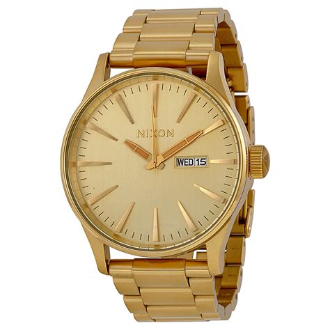Sold by fashion tof llc. Nixon Sentry All Gold Gold Dial Gold-tone Stainless Steel Men's Watch A356502 - Nixon - Watches ...