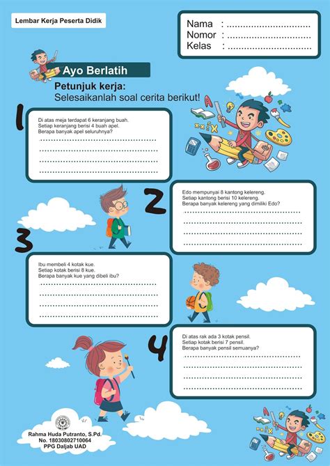 Pada pembelajaran 1 telah dijelaskan bahwa cerita asal mula telaga warna merupakan cerita fiksi. (Jpeg) Download Lembar Kerja Peserta Didik SD