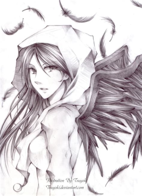 Anime Drawings Of Angels Angel Drawing Demon Drawings Pencil Drawings
