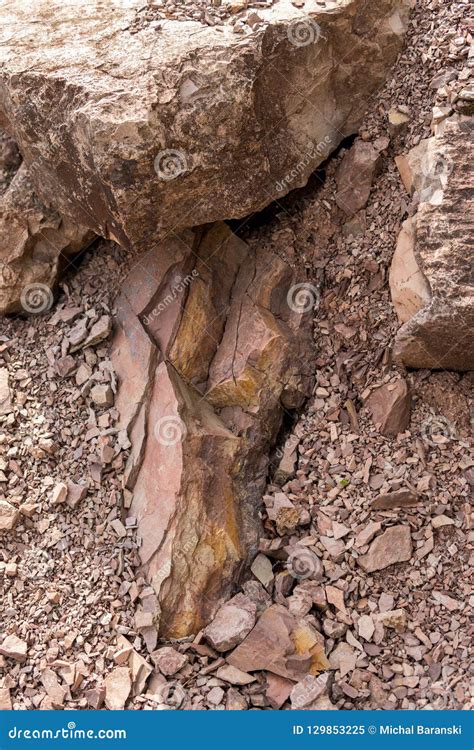 Erosion Of Geological Structures In Zachelmie Quarry Stock Image