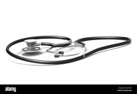 Medical Stethoscope Isolated On White Background 3d Rendering Stock