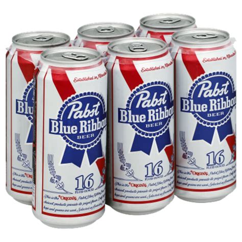 Pabst Blue Ribbon Beer 6 Cans 16 Fl Oz Kroger