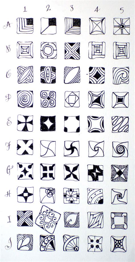 These simple shapes are the elemental strokes in all zentangle art. Zentangle: Grid (Un)Locked