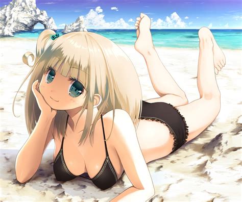 Fond D écran Anime Filles Anime Dessin Animé Cheveux Noirs Caractères Originaux Bikini