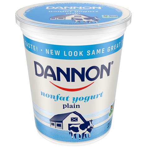 Dannon Nonfat Non Gmo Project Verified Plain Yogurt 32 Oz Walmart