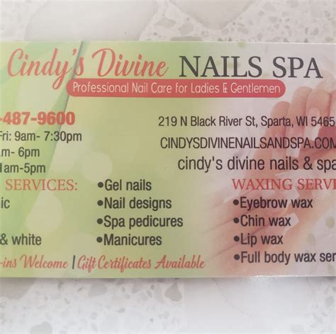 Cindys Divine Nails And Spa Sparta Wi