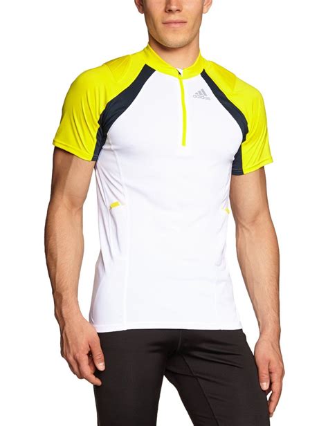 Adidas Trail Run Men S Short Sleeved Running T Shirt Half Length Zip