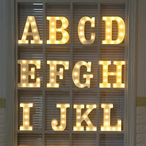 Vintage White Large Plastic Alphabet Led Light Up Letters Night Light