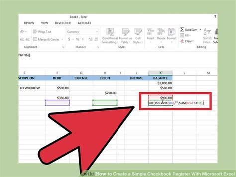 How To Create A Simple Checkbook Register With Microsoft Excel Wiki