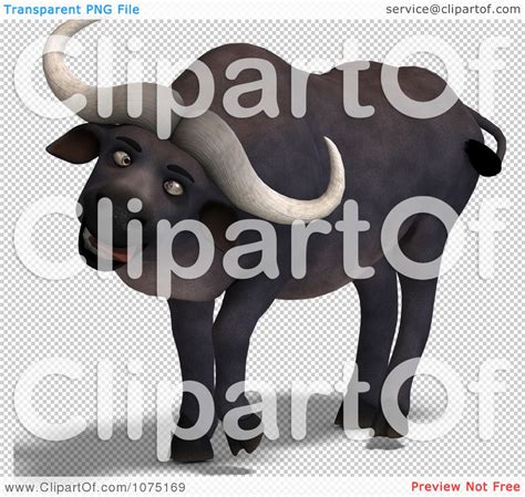 Clipart 3d Goofy Water Buffalo Royalty Free Cgi Illustration By