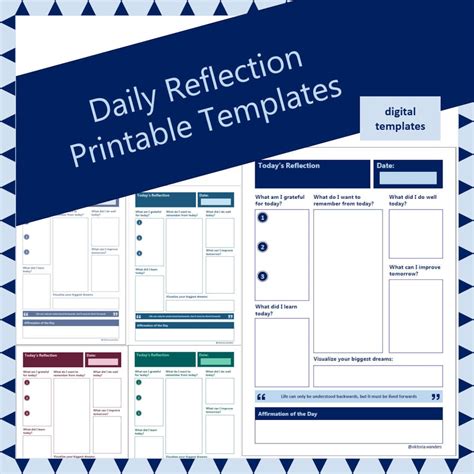 Daily Reflection Template For Daily Planning Printable Etsy