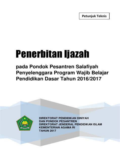 Juknis Penerbitan Ijazah Pps 2017 Cover Pdf Pdf