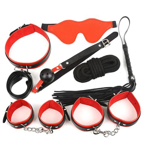 Bdsm Slave Set Sm Bed Bondage Restraint Kit Sex Fetish Toy Erotic Handcuffs 7pc A Set Bdsm Set